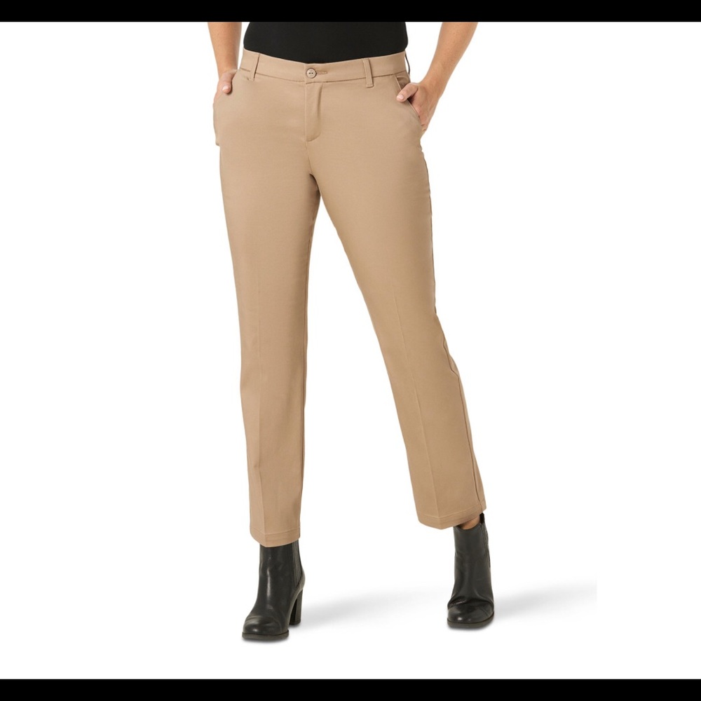 Lee Comfort Waist Woven Straight Leg Pant NWT